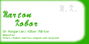 marton kobor business card