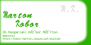 marton kobor business card